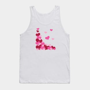 Hearts | Love | Pink | White Tank Top
